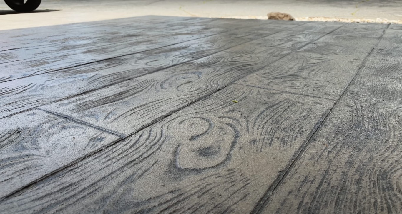 Detailed view of professional concrete finishing work